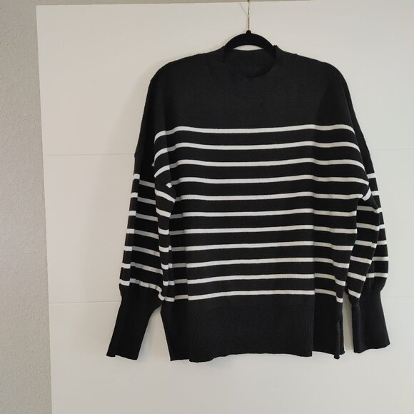 Women's Lounge Long Sleeve Striped Top - Picture 1 of 15
